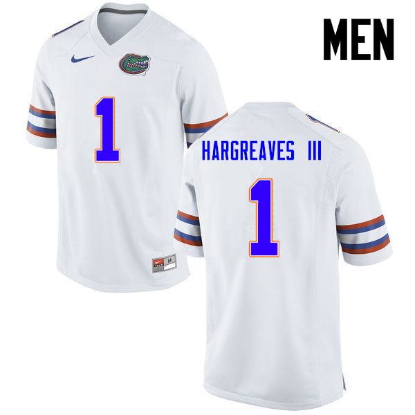 Men Florida Gators #1 Vernon Hargreaves III College Football Jerseys-White - Click Image to Close